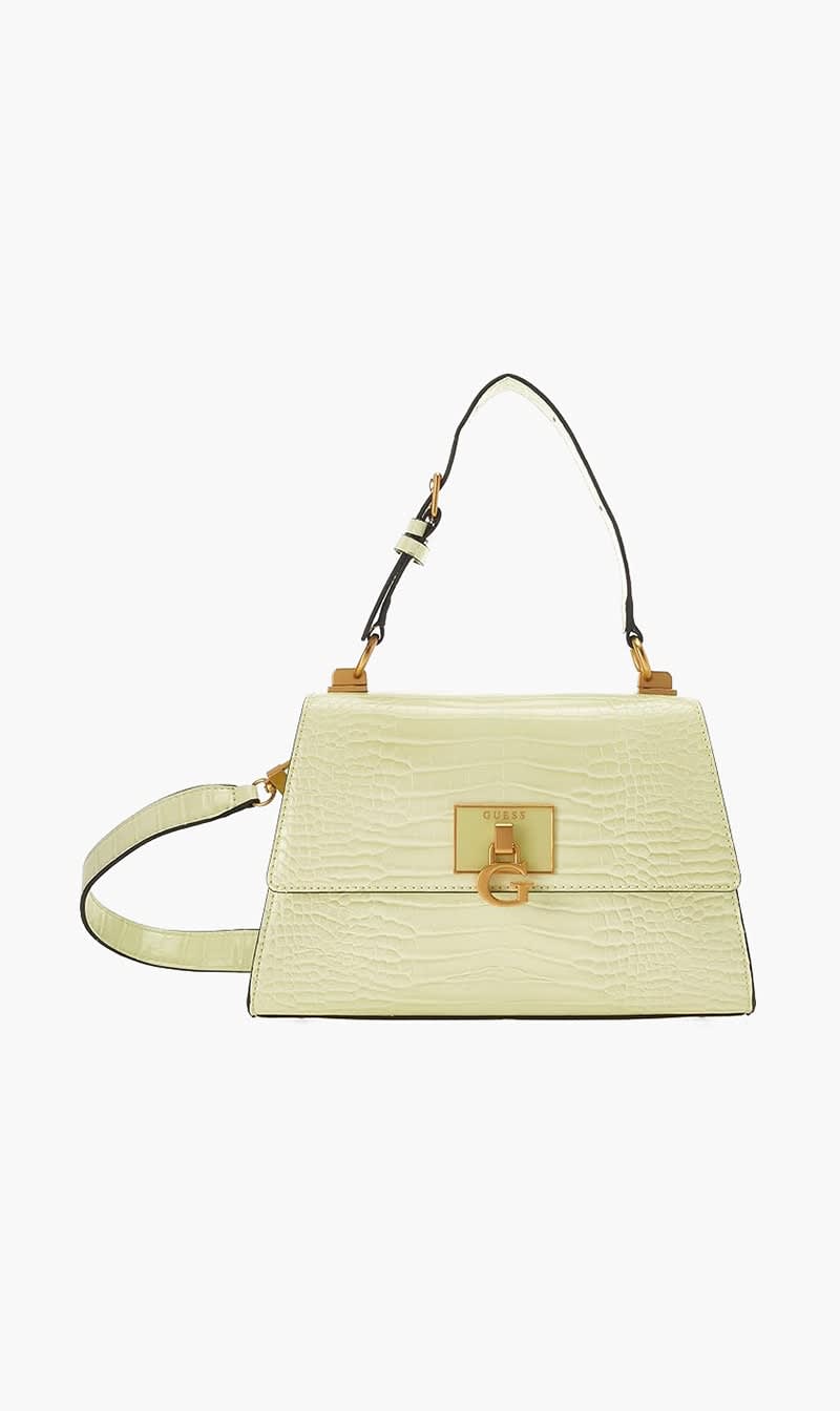 

Guess Yellow Stephi Top Handle Flap for Women | The Deal Outlet