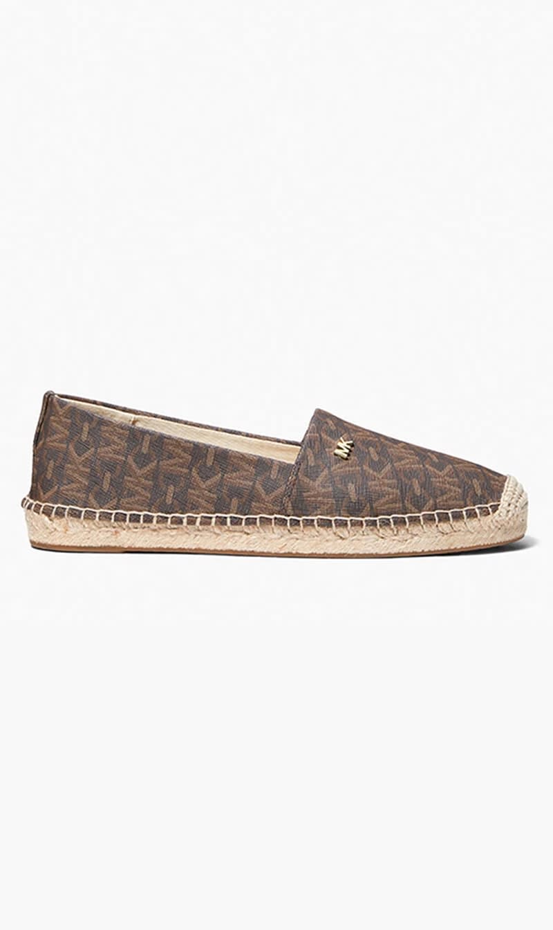 

Michael Kors Brown Kendrick Empire Signature Logo Slip-on Espadrille for Women | The Deal Outlet