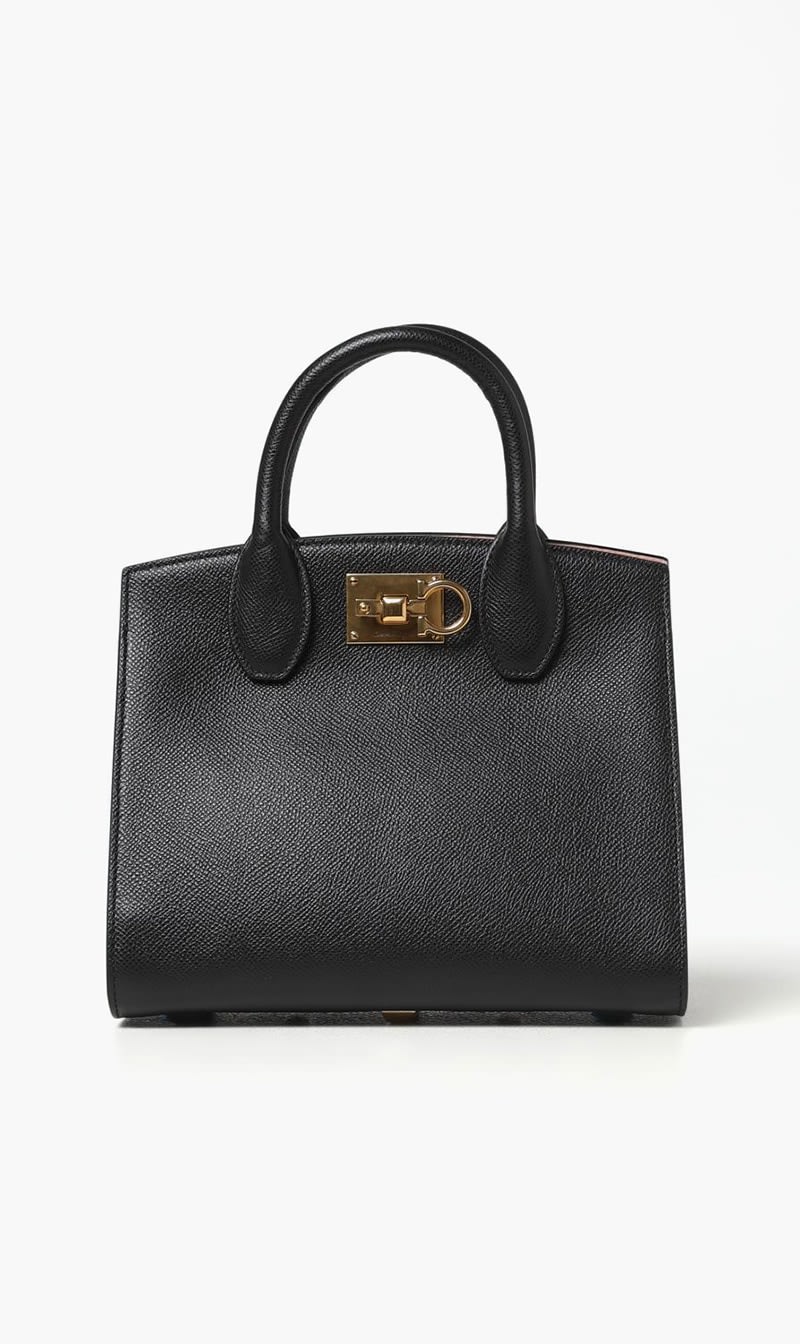 

Salvatore Ferragamo Black Gancini Top Handle Bag for Women | The Deal Outlet