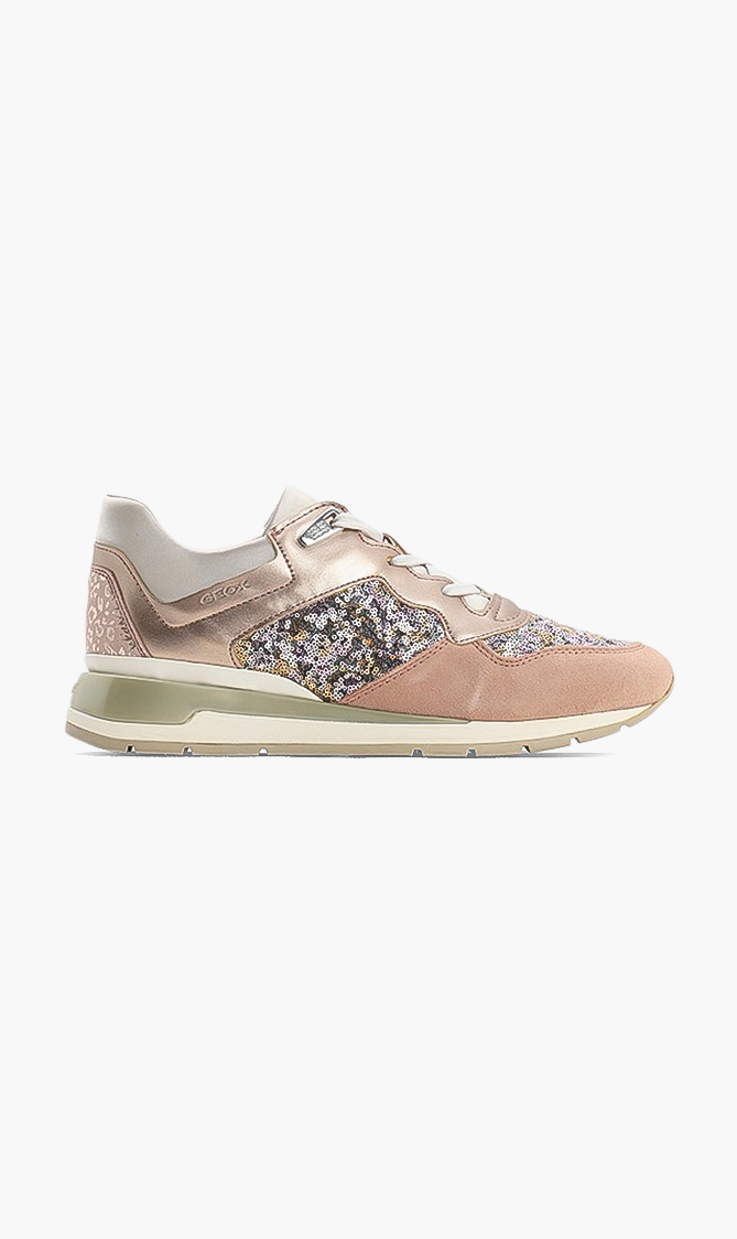 

Geox Shahira Sequined Leather Sneakers