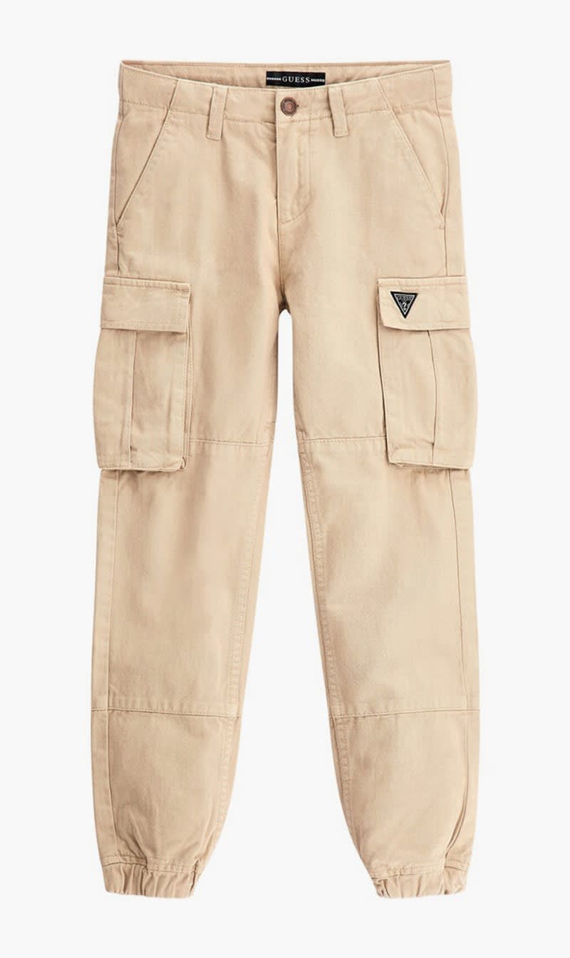 

Guess Beige Gabardine Cargo Pants for Boys | The Deal Outlet