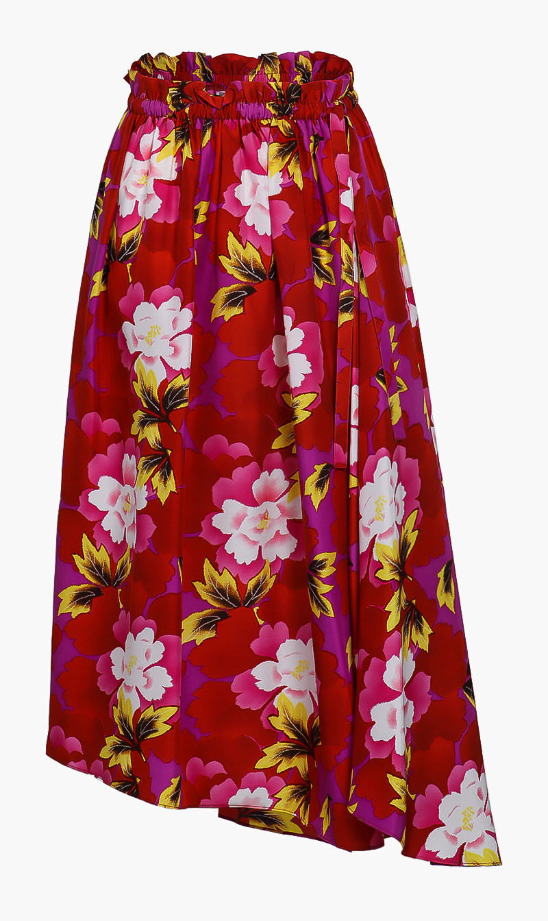 

Long Belted Skirt, Red
