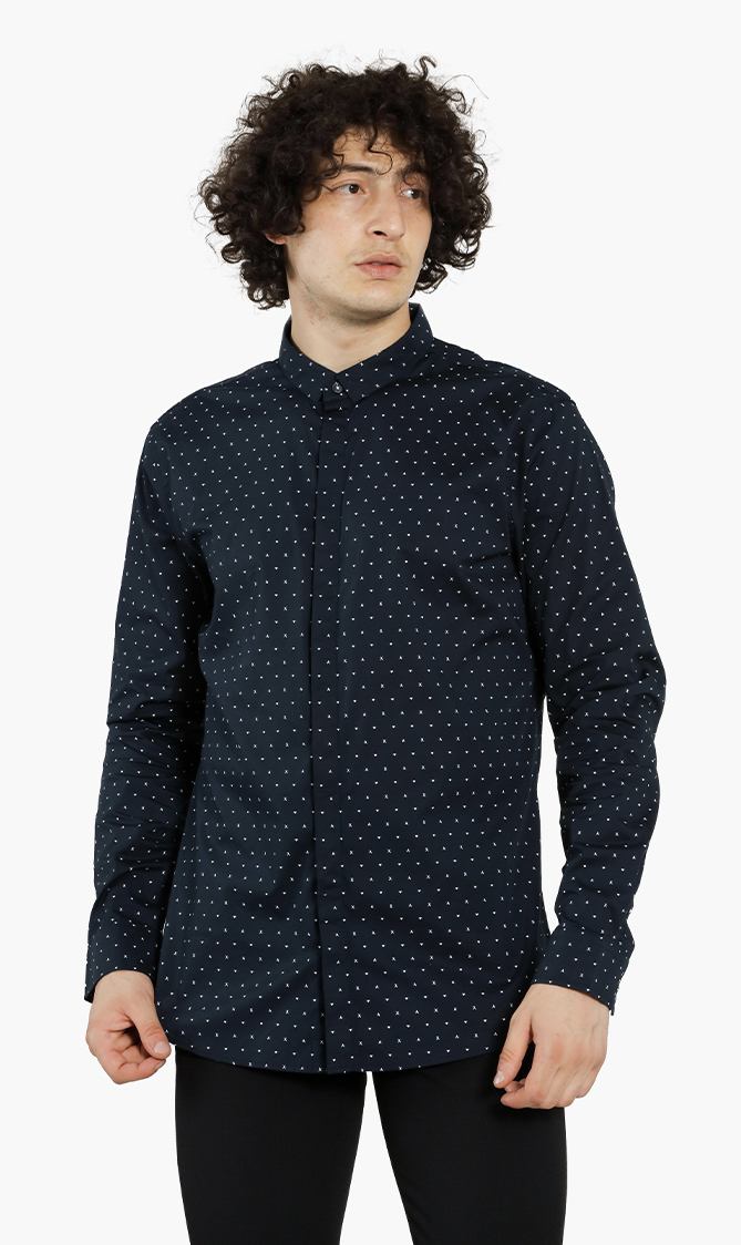 

Emporio Armani Slim Fit All Over Print Logo Shirt