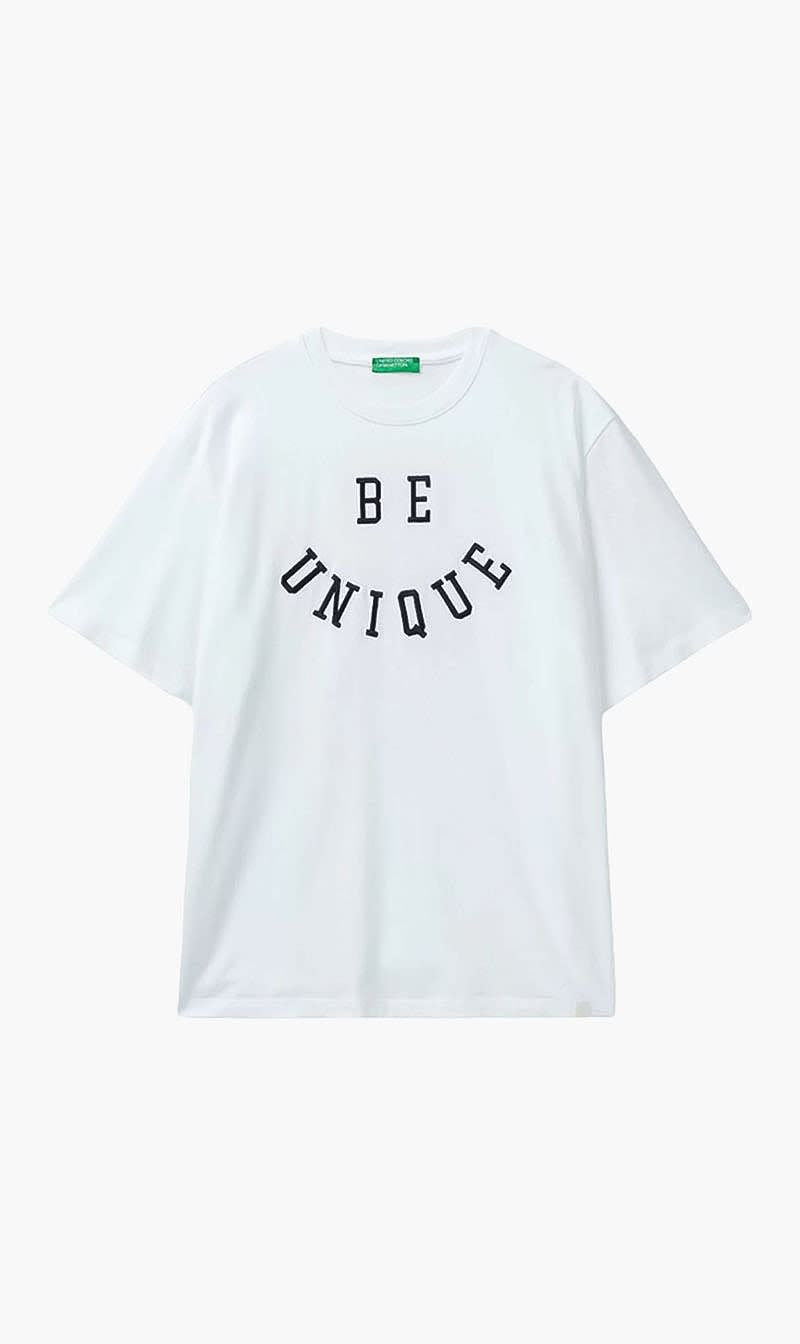 

United Colors Of Benetton Blue Slogan Print T-shirt for Men