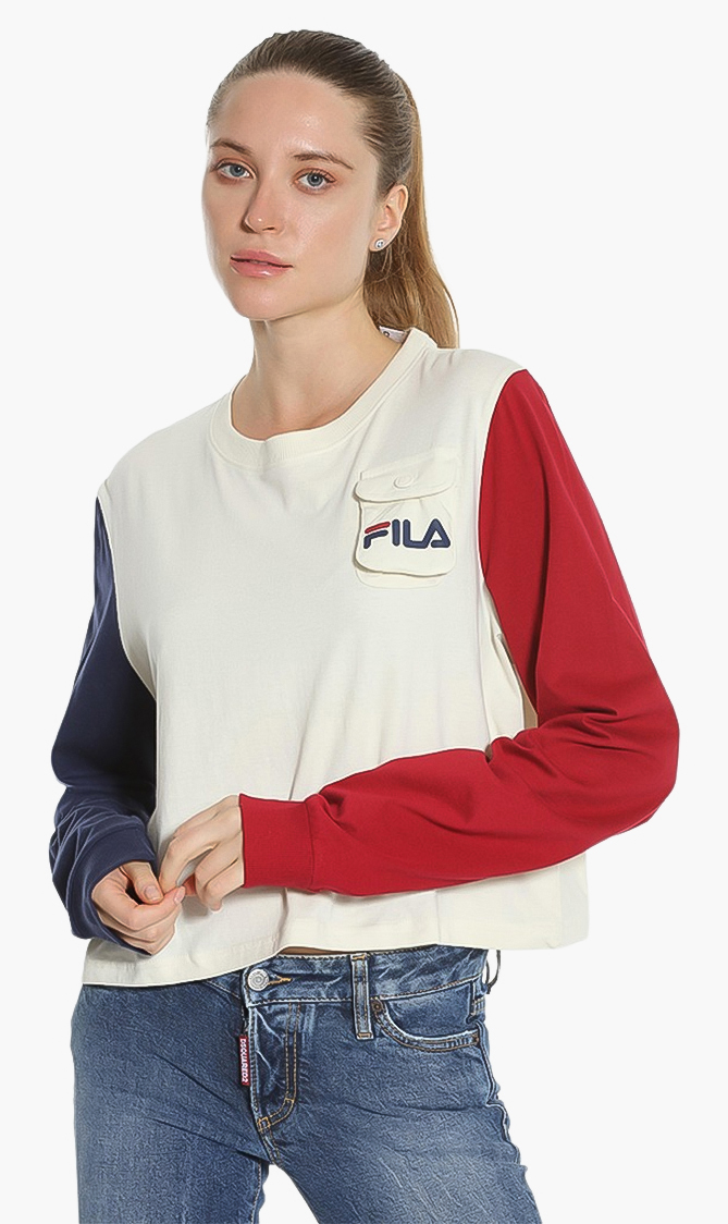 

Tanika Long Sleeves Crop T-shirt, Beige