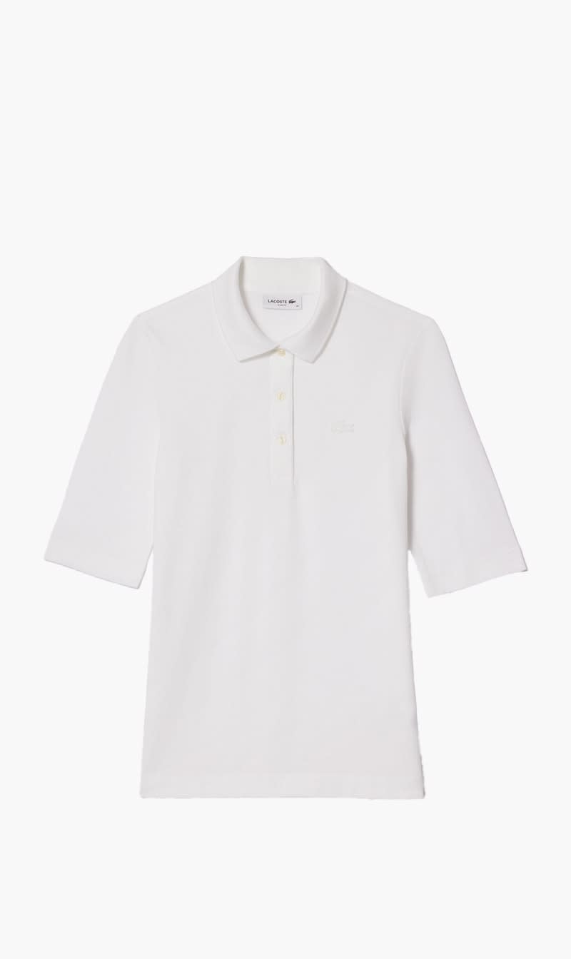 

Lacoste White Slim Fit Supple Cotton Polo Shirt for Women | The Deal Outlet