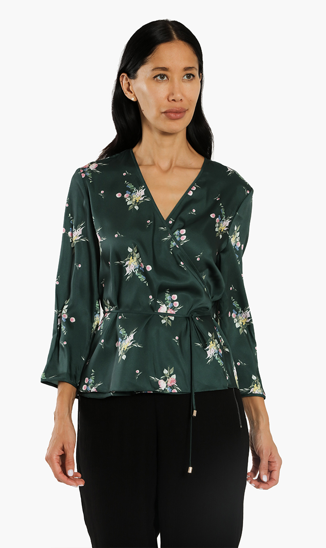

Aleexx Floral Wrap Top