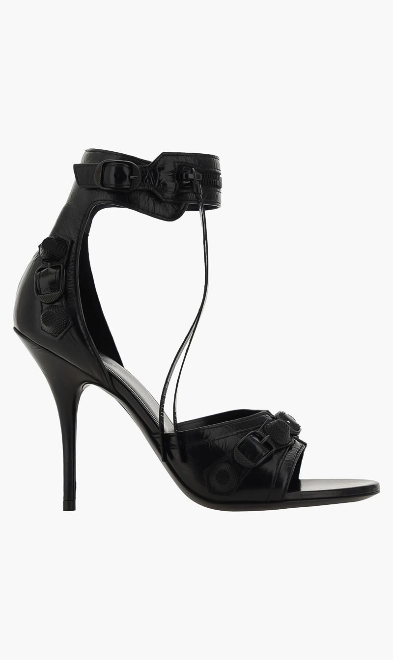 

Balenciaga Black Cagole Sandal H110 Patentabs for Women | The Deal Outlet
