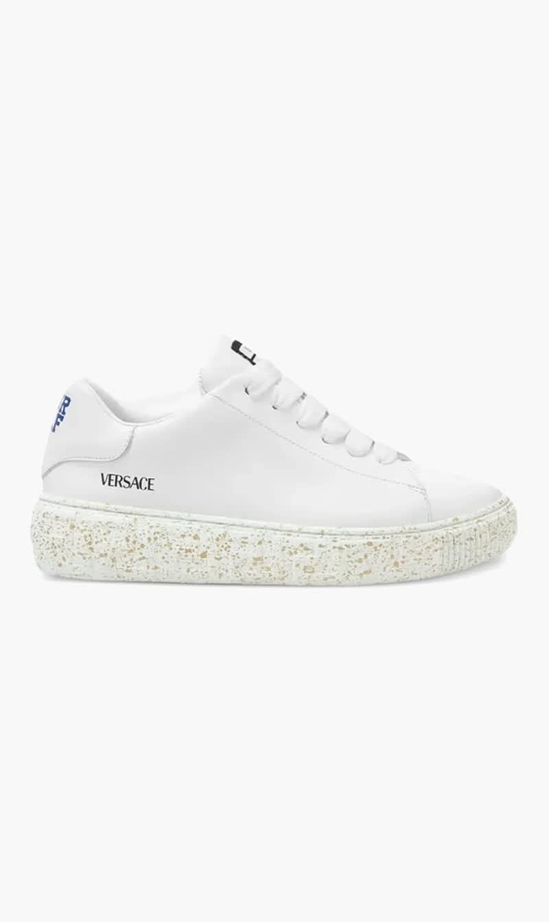 Versace White Lace Up Sneakers