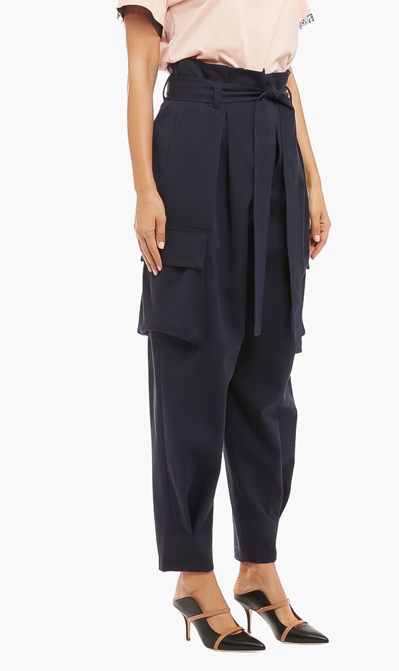 

Tie-waist Cargo Pants, Blue