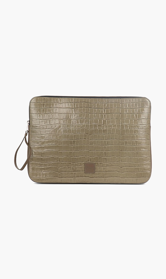 

Malone Souliers Rami Crocodile-embossed Leather Clutch