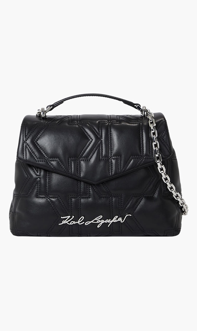 

Karl Lagerfeld Black Leather Shoulder Bag for Women | The Deal Outlet