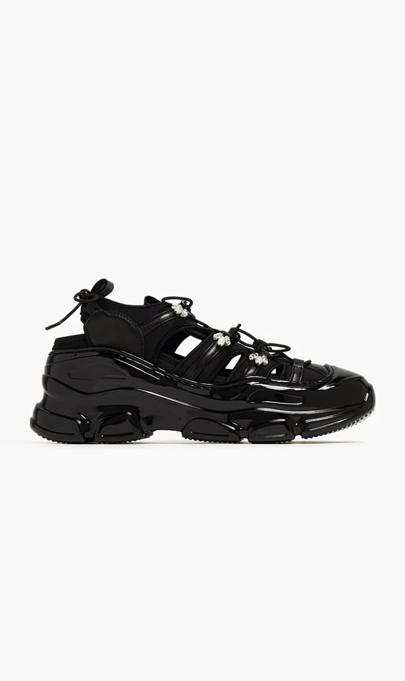 

Simone Rocha Black Beaded Classic Tracker Sneakers for Women | The Deal Outlet