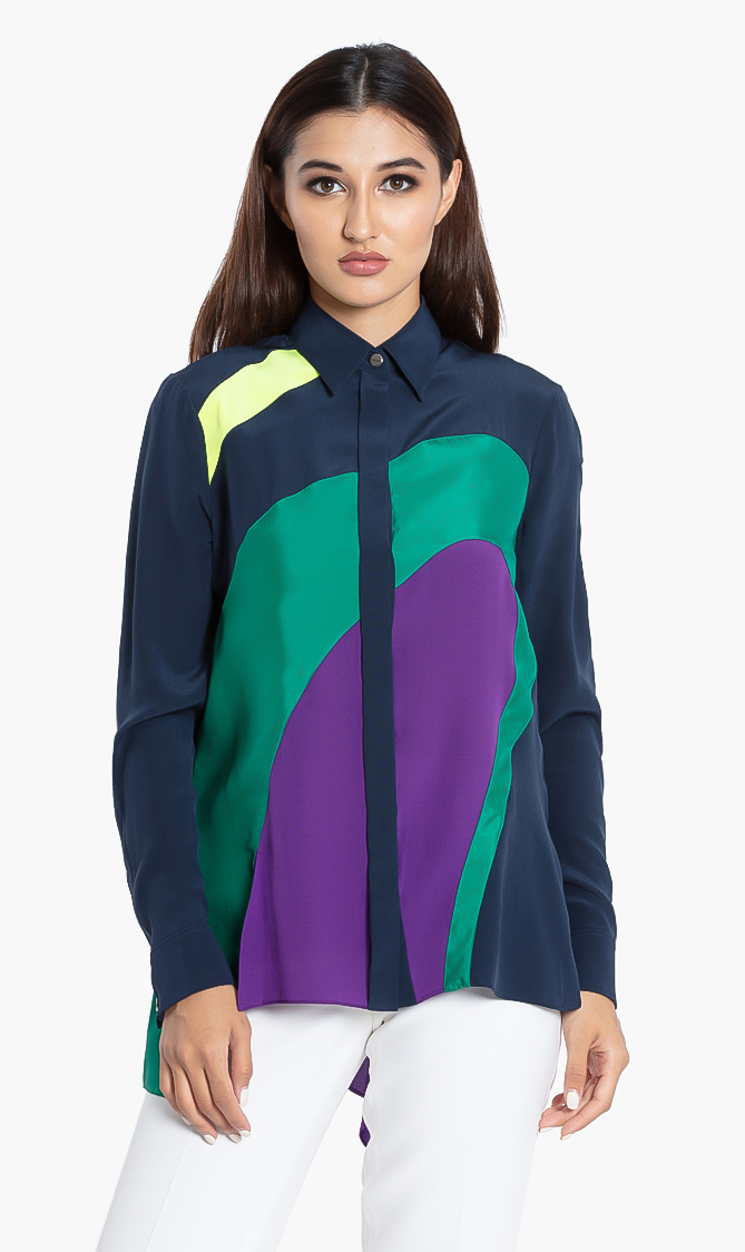 

Versace Gianni Colorblock Long Sleeves Shirt
