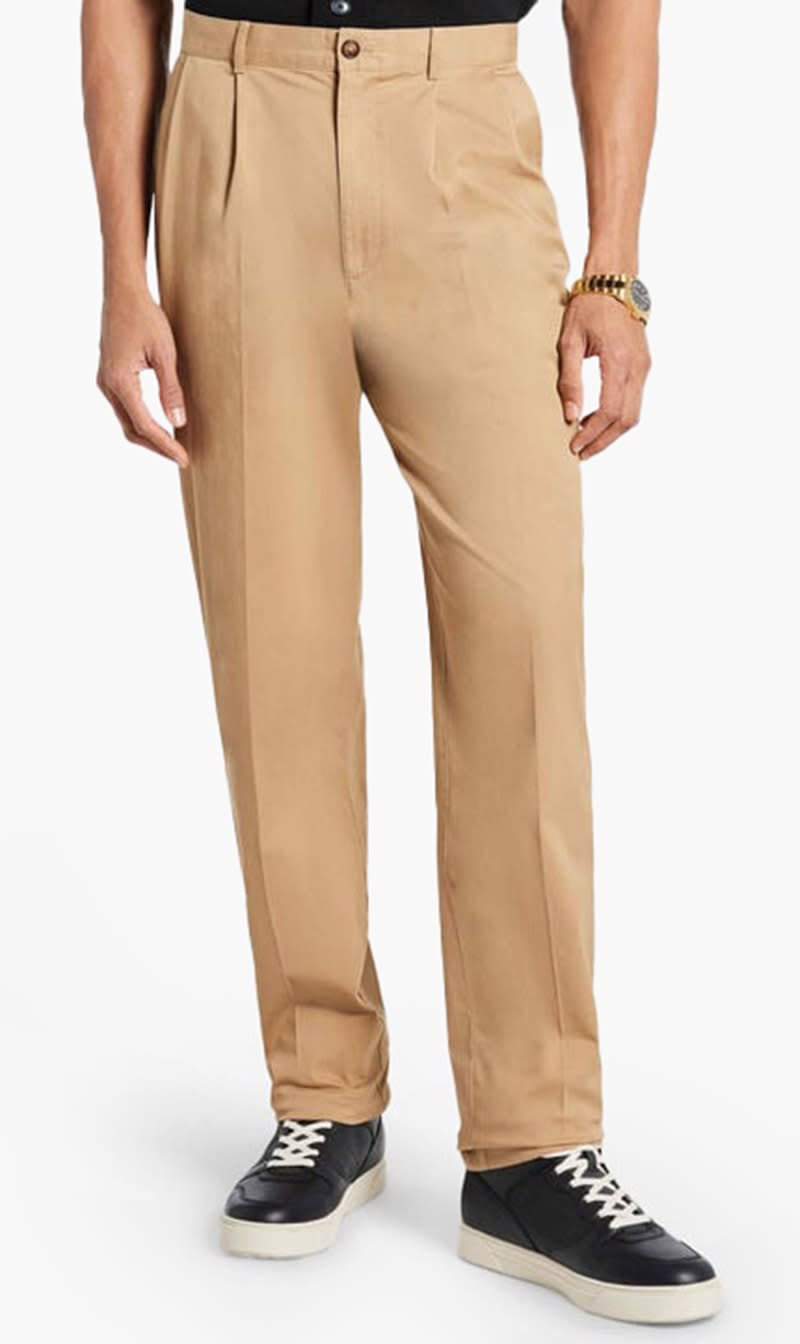 

Michael Kors Brown Cotton Pleated Trouser for Men