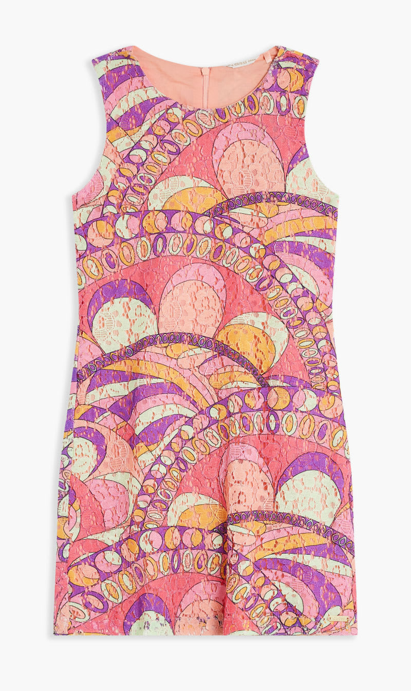 

Guess Orange Lace Floral Dress for Girls | The Deal Outlet