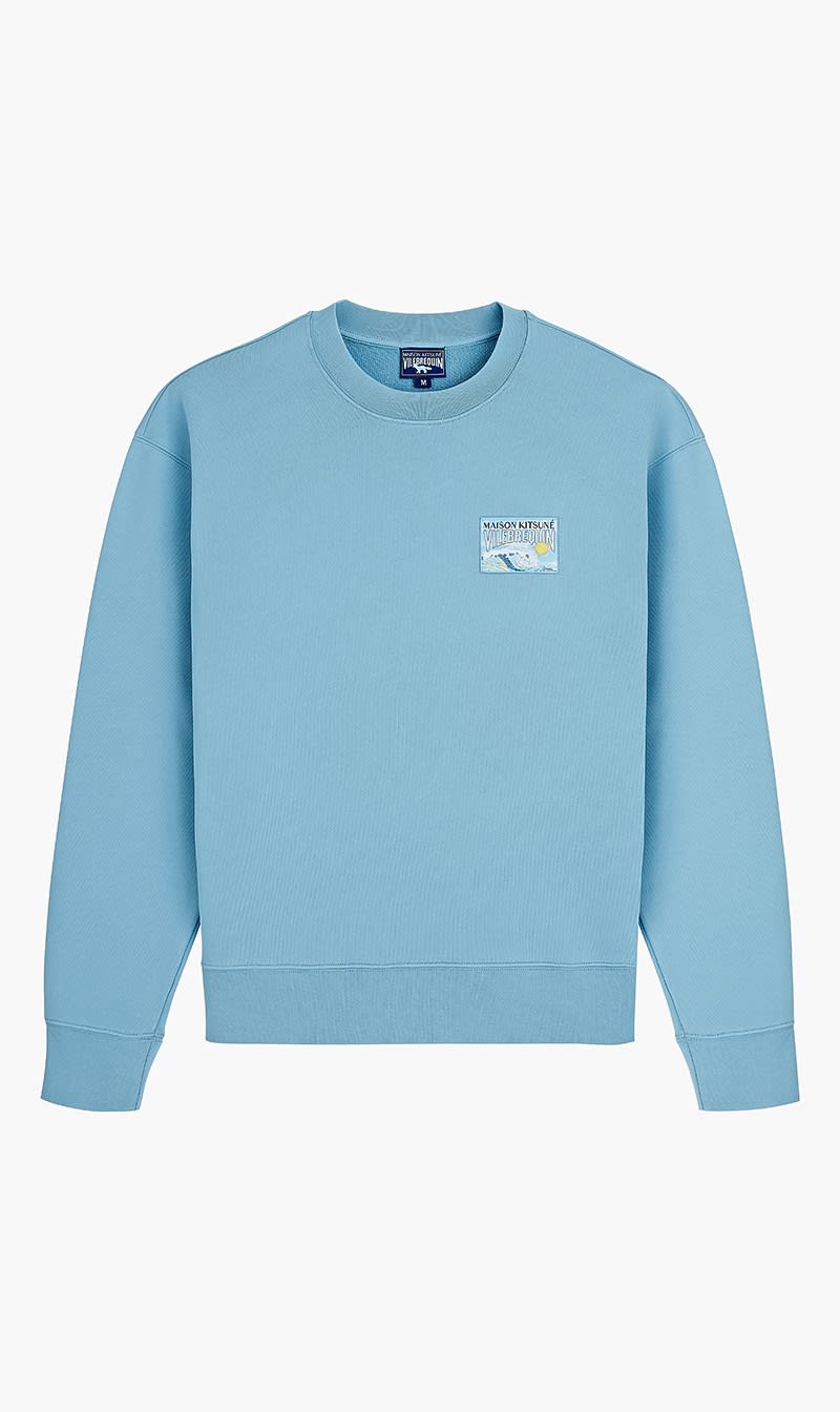 

Vilebrequin Blue Cottonsweatshirt Wave, Vilebrequin X Maison Kitsune | The Deal Outlet