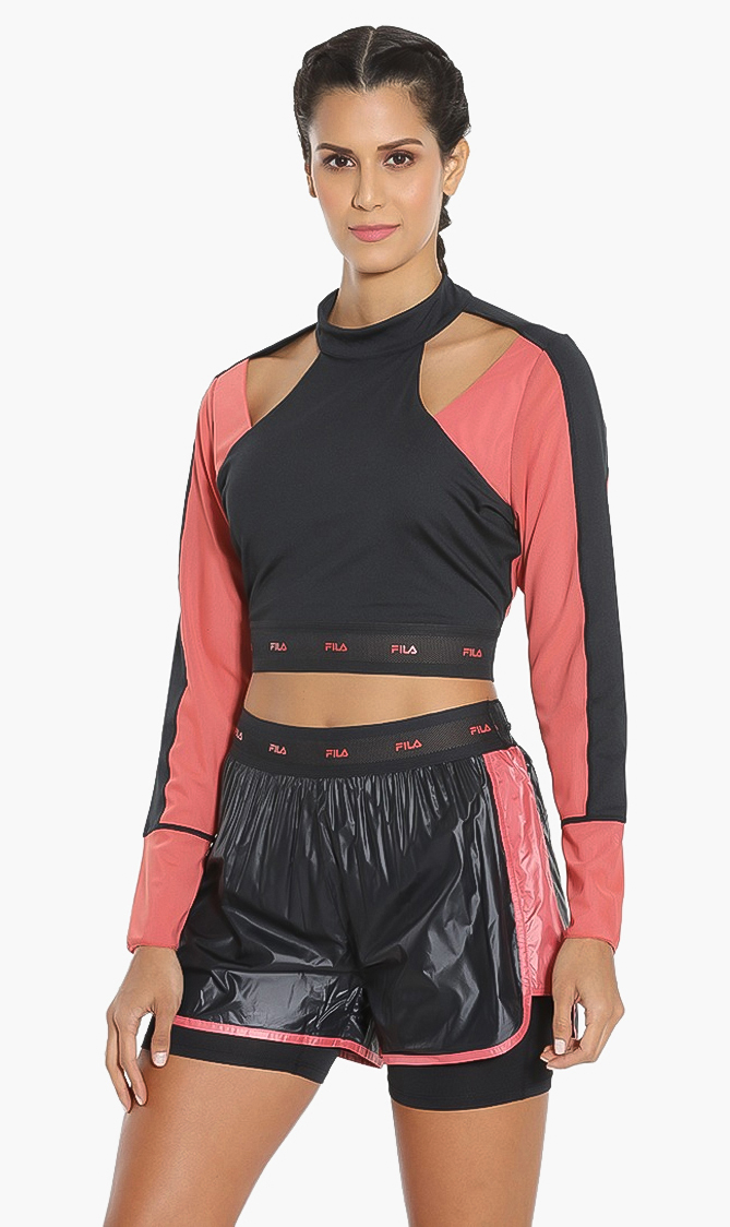 

Long Sleeve Cropped Top, Red
