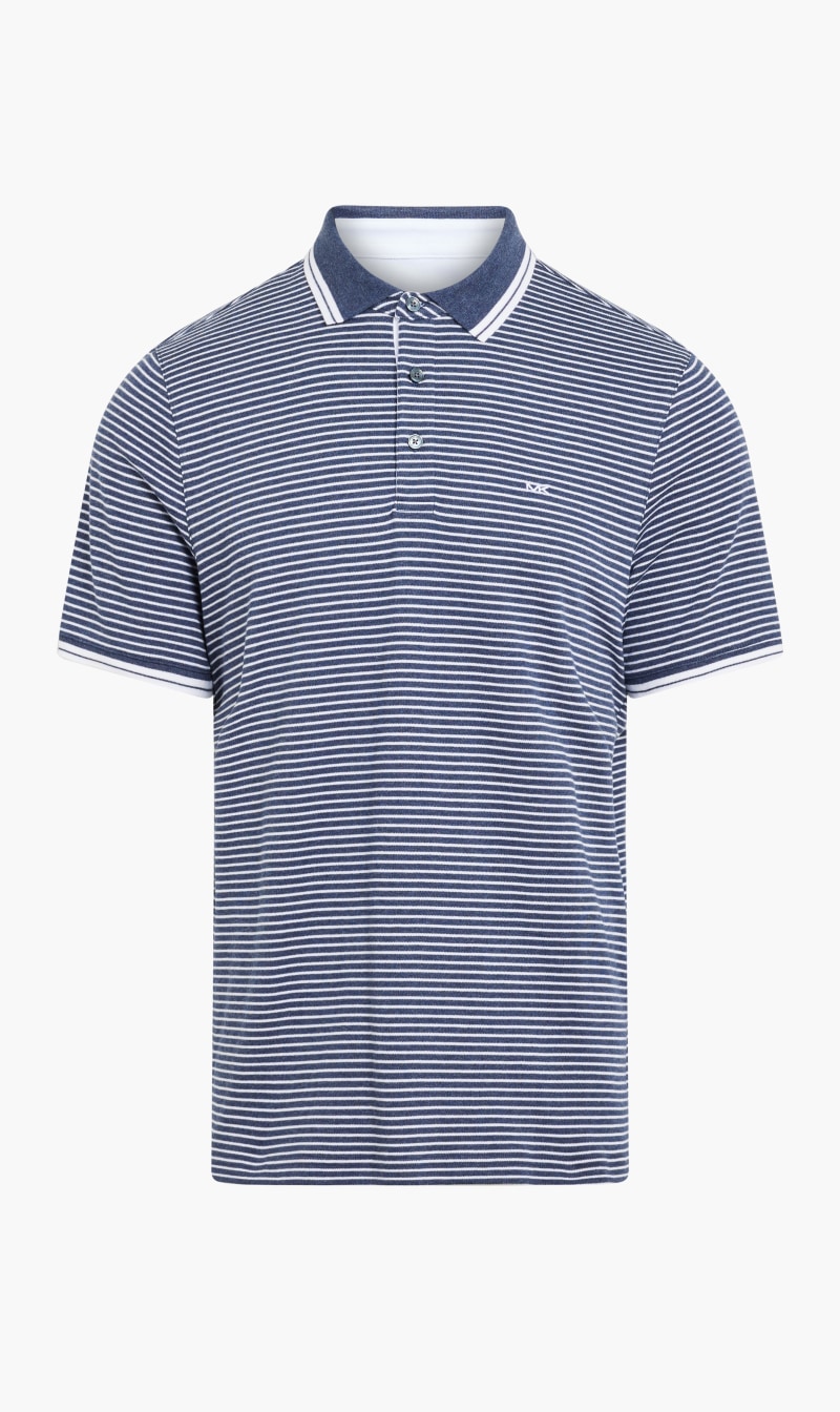 

Michael Kors Blue Stripe Greenwich Polo T-shirt for Men | The Deal Outlet
