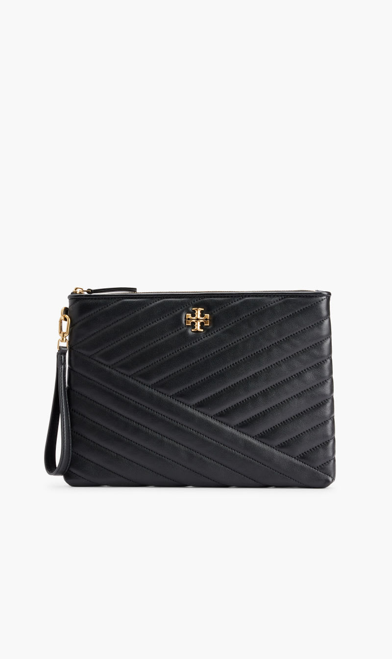 

Tory Burch Black Kira Chevron Small Pouch for Women | The Deal Outlet