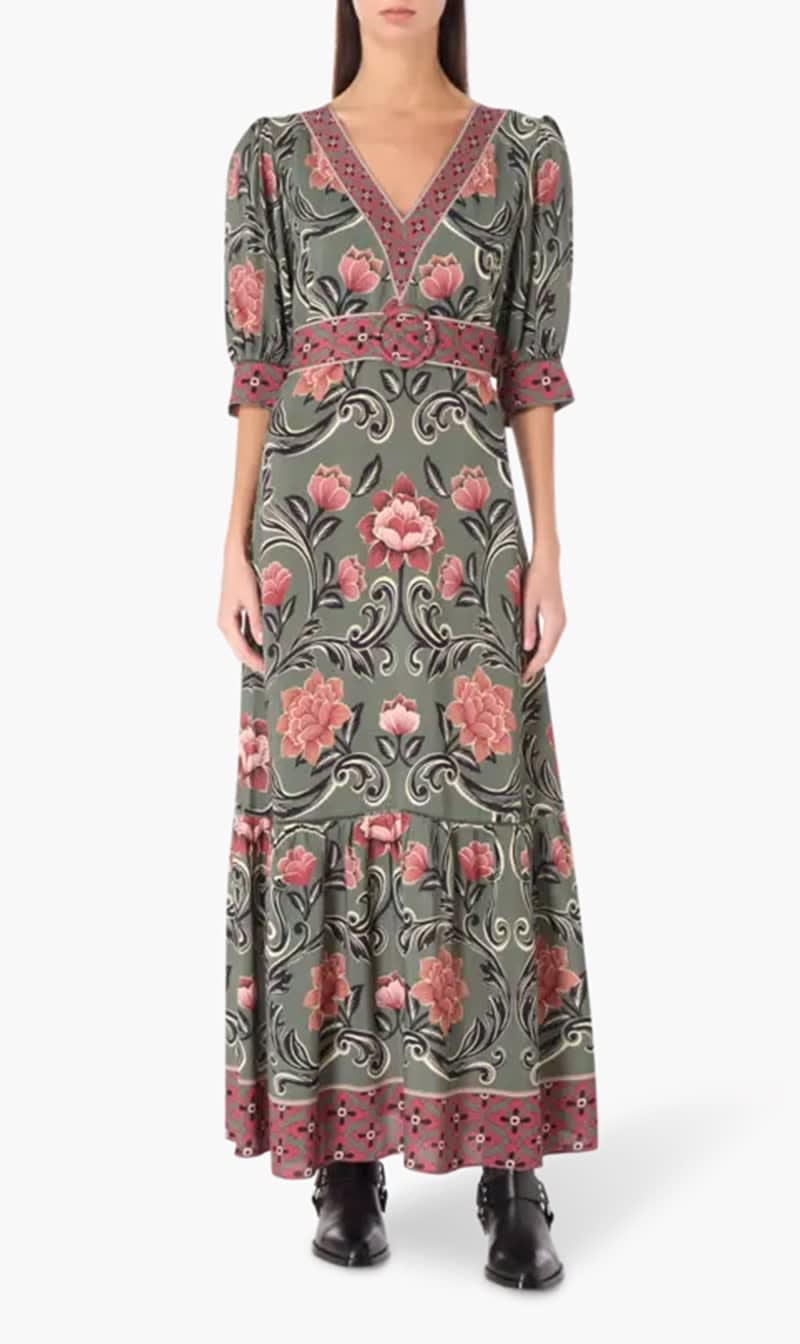 

Farm Rio Multi-color Arabesque Floral Maxi Dress for Women | The Deal Outlet