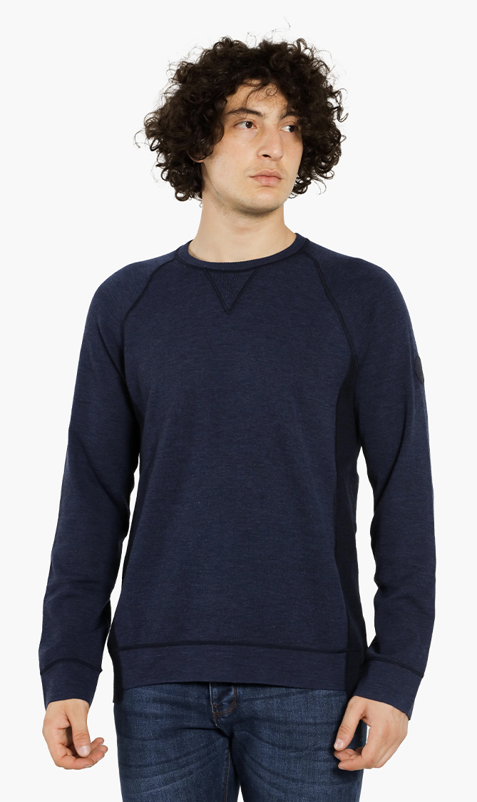 

Colorblock Wool Sweater, Blue
