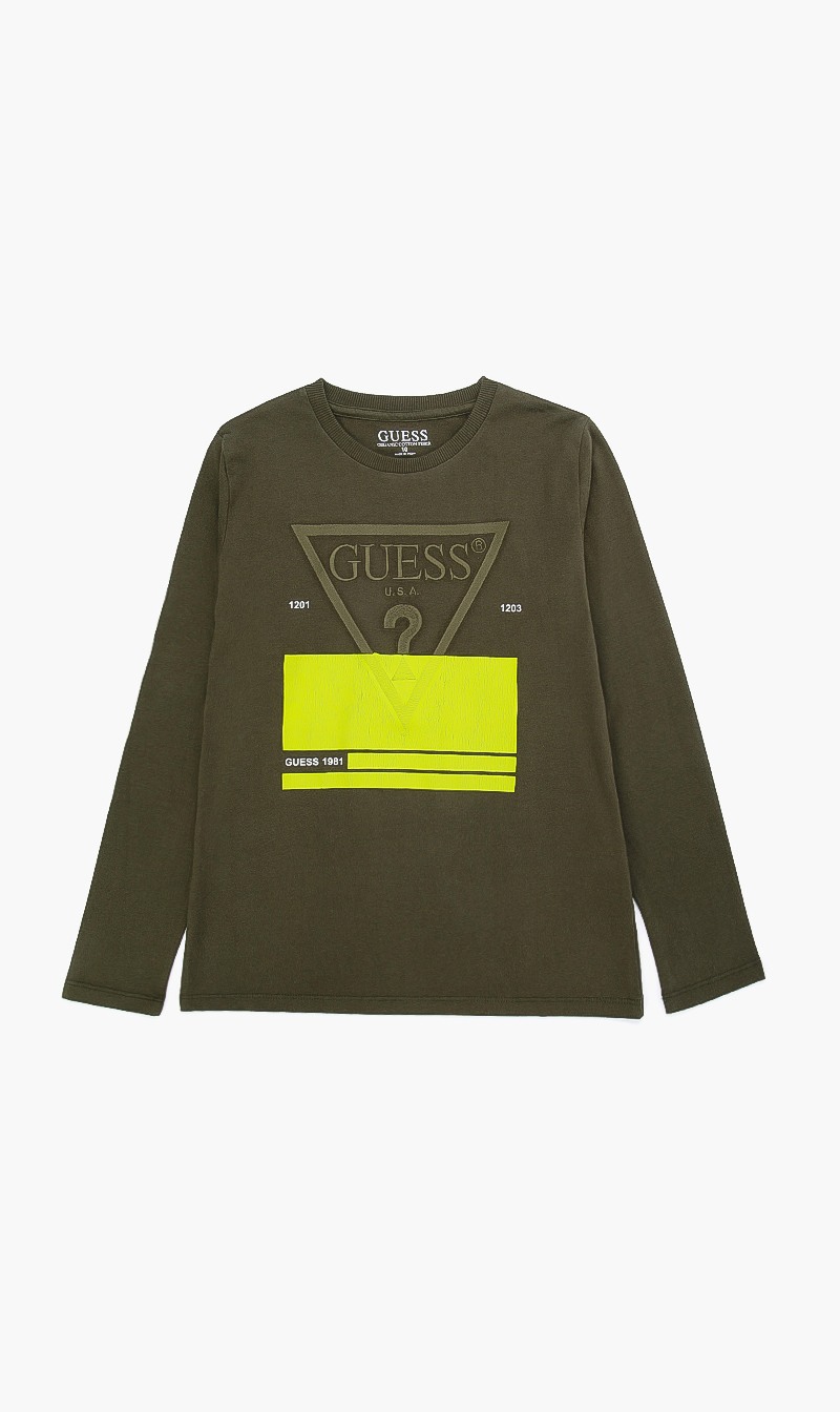 

Guess Green Logo Long Sleeve Tshirt for Boys | The Deal Outlet