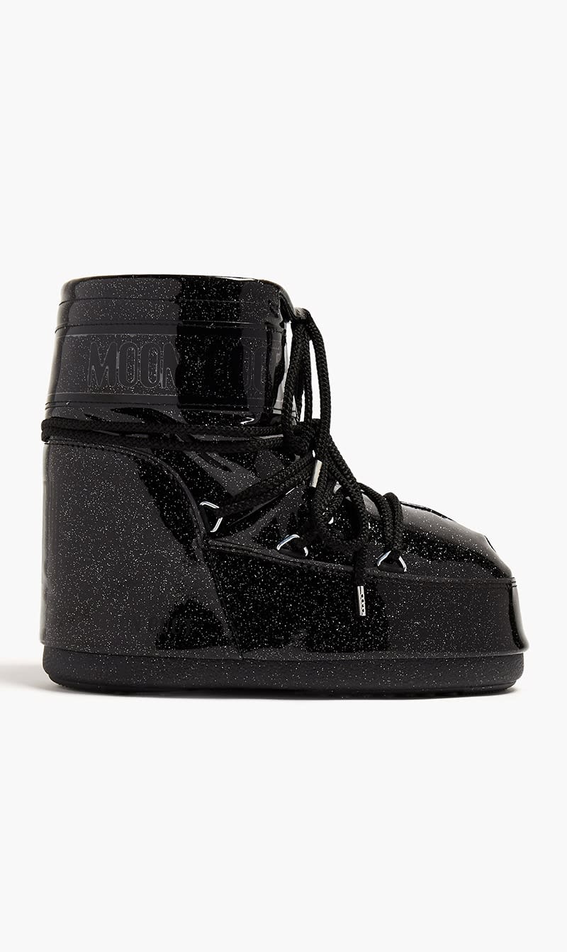 

Moon Boot Black Icon Low Glitter Boots for Women | The Deal Outlet