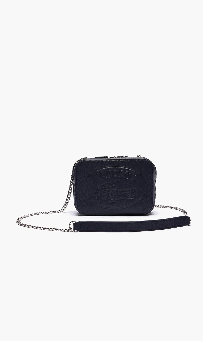 

Croco Crew Grained Leather Sling Bag, Blue