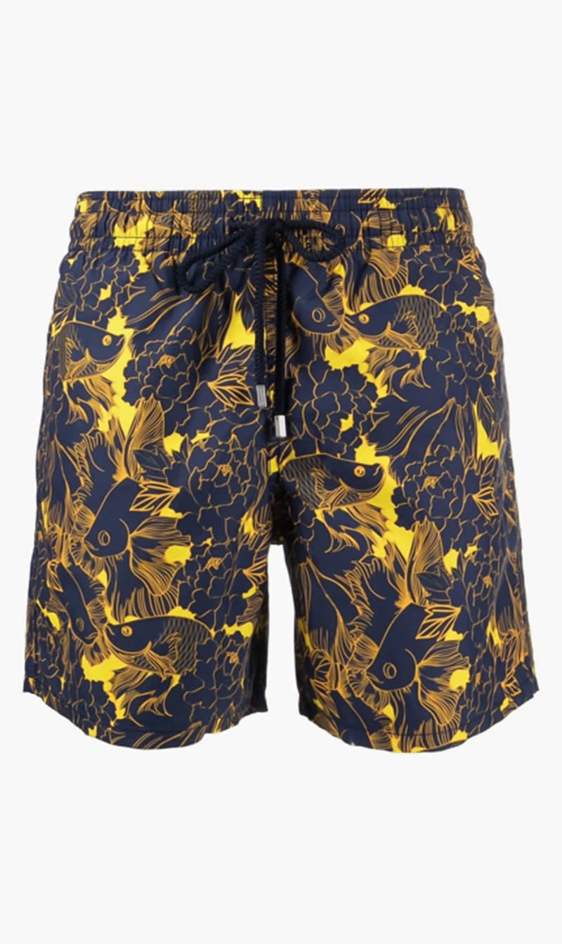

Vilebrequin Yellow Moorea Hidden Fishes Nylon Swim Shorts for Men | The Deal Outlet