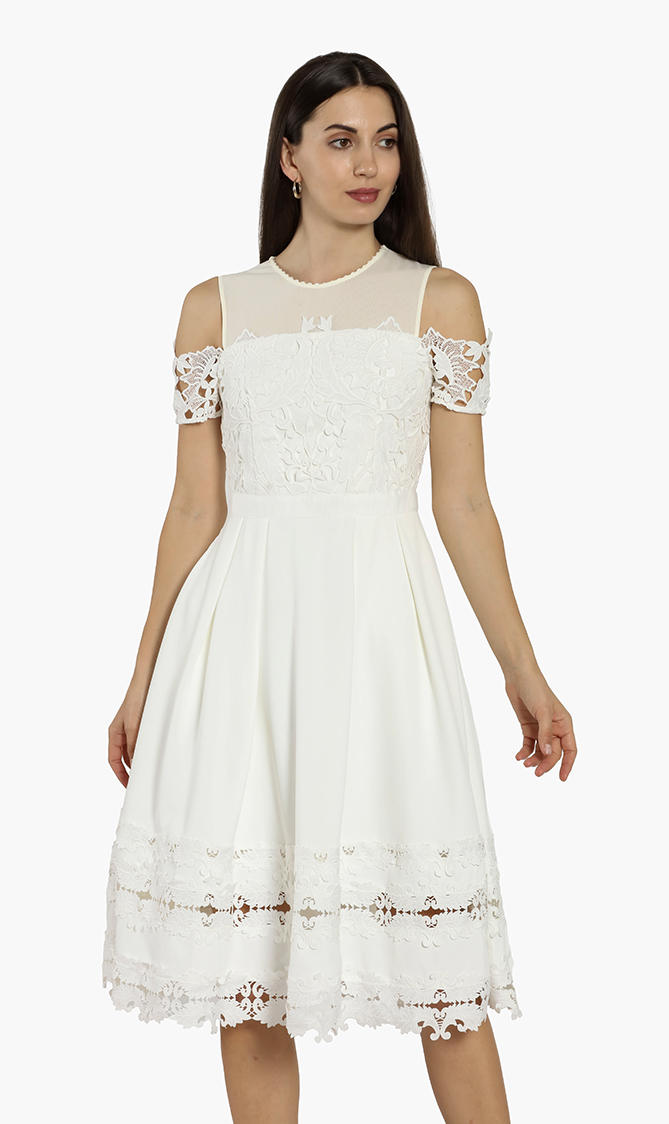 

Ted Baker Nacii Structured Lace Midi Dress