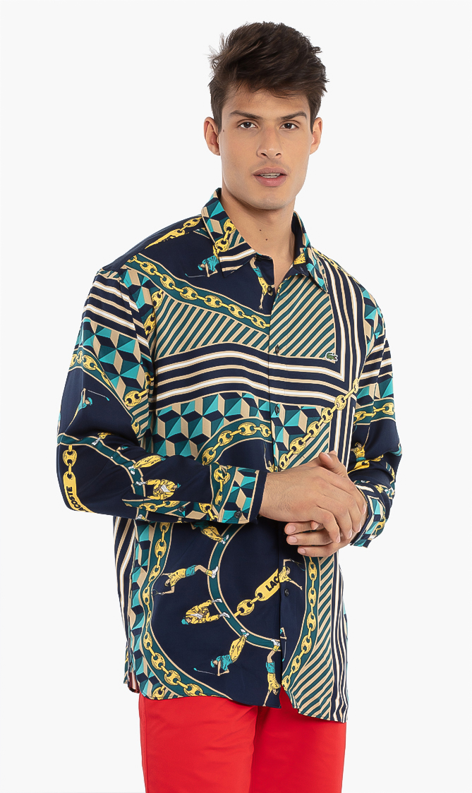 

Lacoste Long Sleeved Printed Shirt