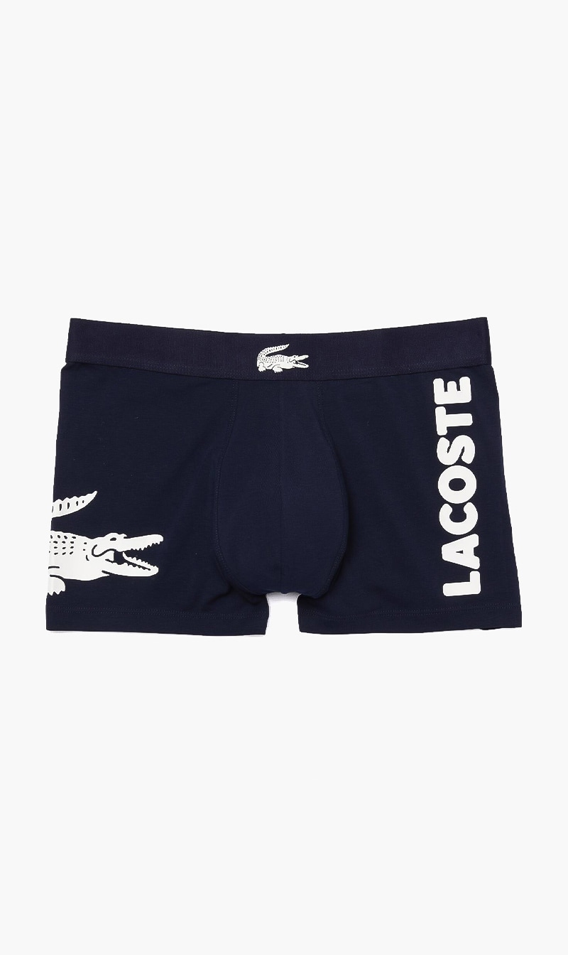 

Lacoste Blue Casual Cotton Stretch Logo Trunks for Men | The Deal Outlet