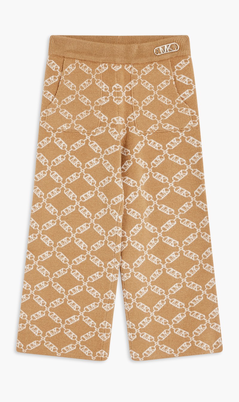 

Michael kors monogram pattern intarsia knit trousers | the deal outlet, Brown