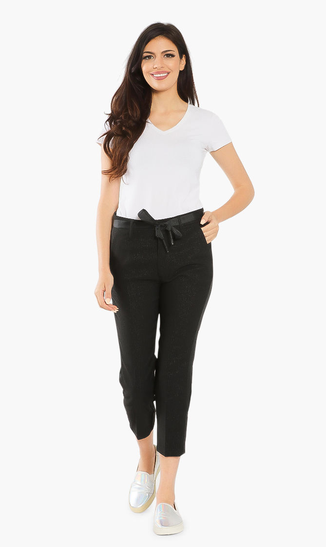 

Solid Crop Pants, Black
