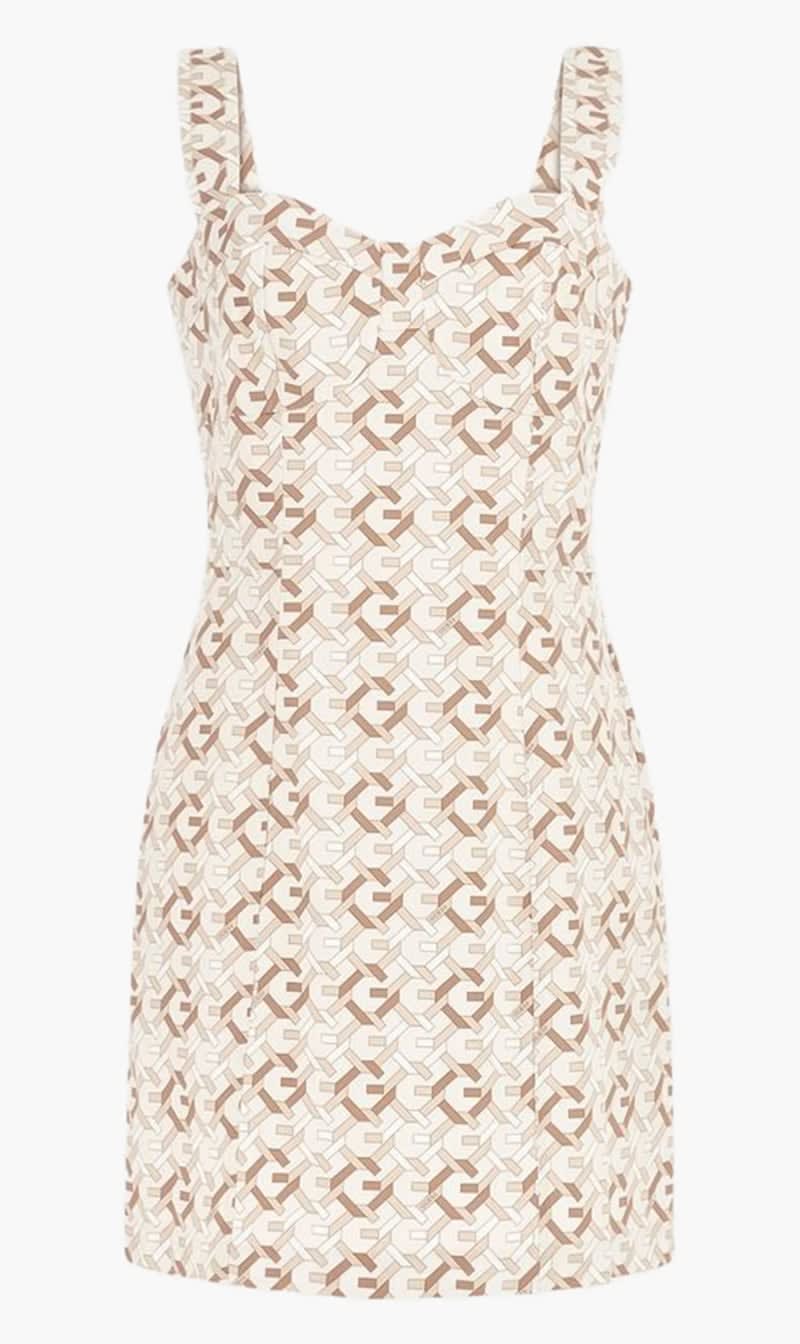 

Guess Beige Sl Beatrice Structured Dress for Women | The Deal Outlet
