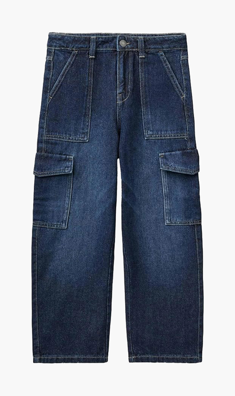 

United Colors Of Benetton Blue Cargo Denim for Girls | The Deal Outlet