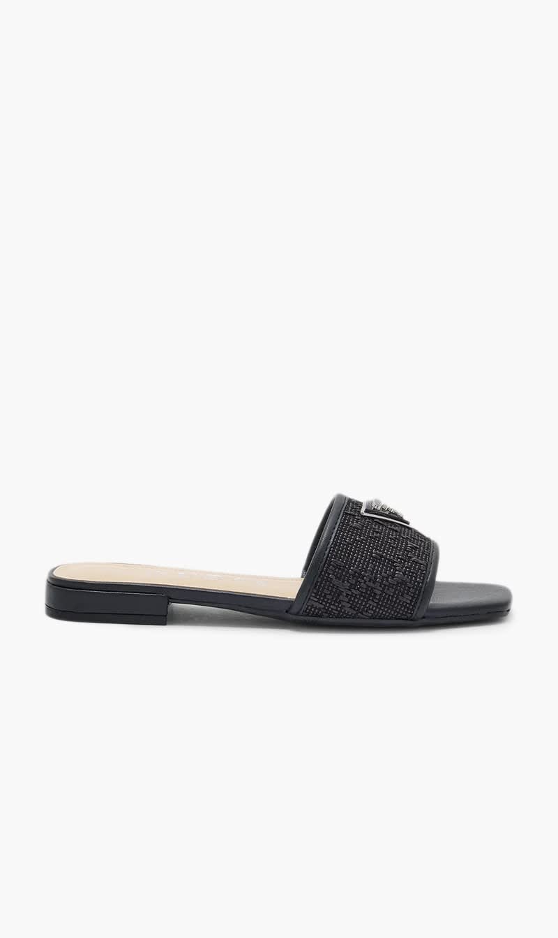 

Guess Black Tamsey Flat Sandals Raffia With Metallic Threadpremiere Nappa Crom80ch for Women | The Deal Outlet