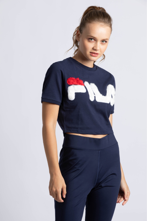 

Fila Barbbara Cropped Fur Logo Ringer Tee