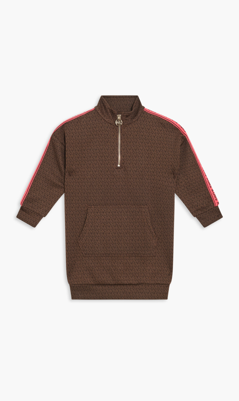

Michael Kors Brown Logo Sweatshirt Dress for Girls | The Deal Outlet