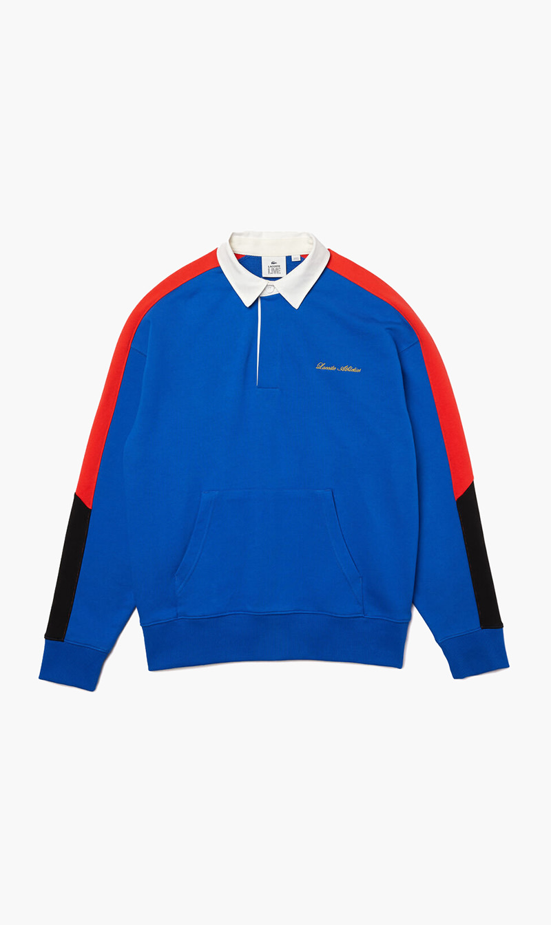 

Colorblock Fleece Polo Shirt Sweatshirt