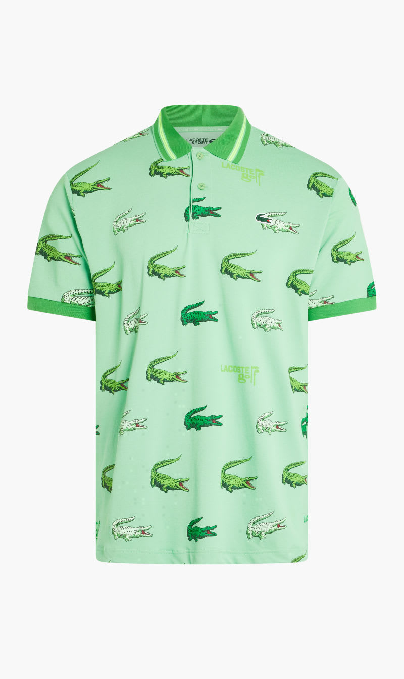

Lacoste Green Short Sleeved Ribbed Collar Shirt for Men | The Deal Outlet