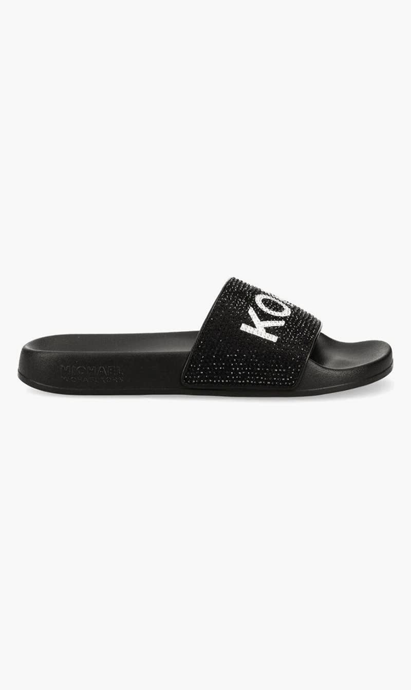 

Michael Kors Black Gilmore Slide for Women | The Deal Outlet