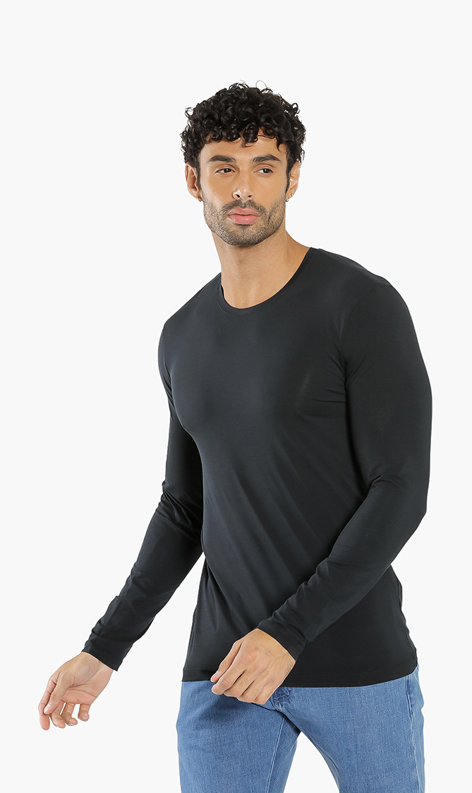 

Skin Long Sleeves Inner T-shirt, Black