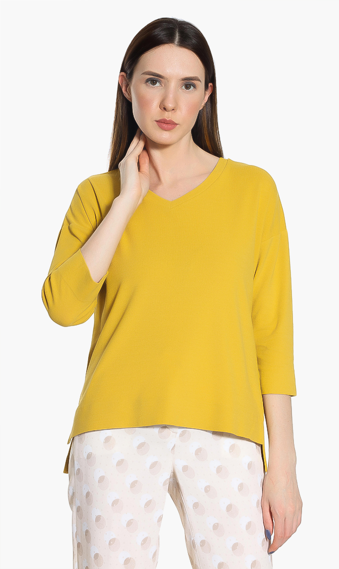 

Jacob Cohen Solid Three Quarter Sleeve Top