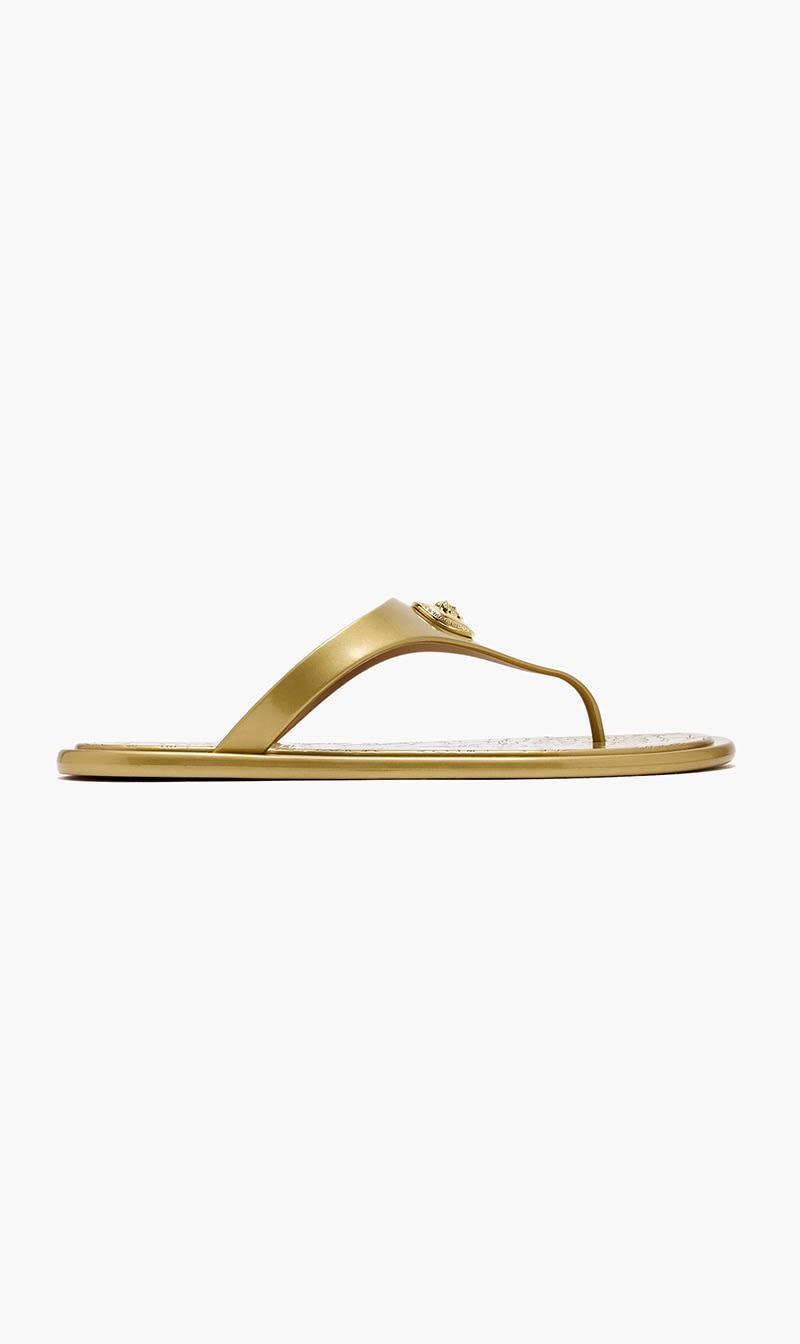 

Versace Gold Slides Fabric Laminated for Women | The Deal Outlet