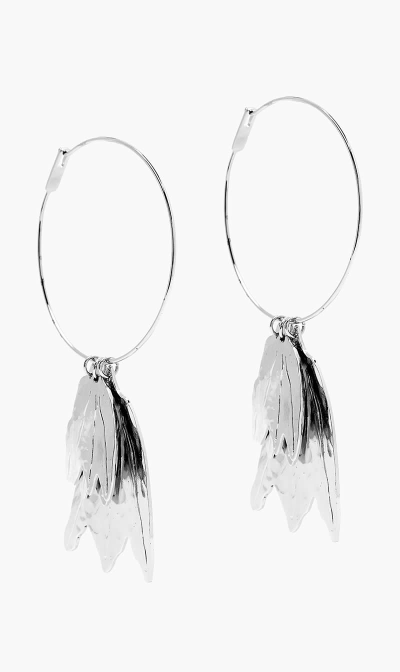 

Jil Sander Silver Leaf Hoop Earrings for Women | The Deal Outlet