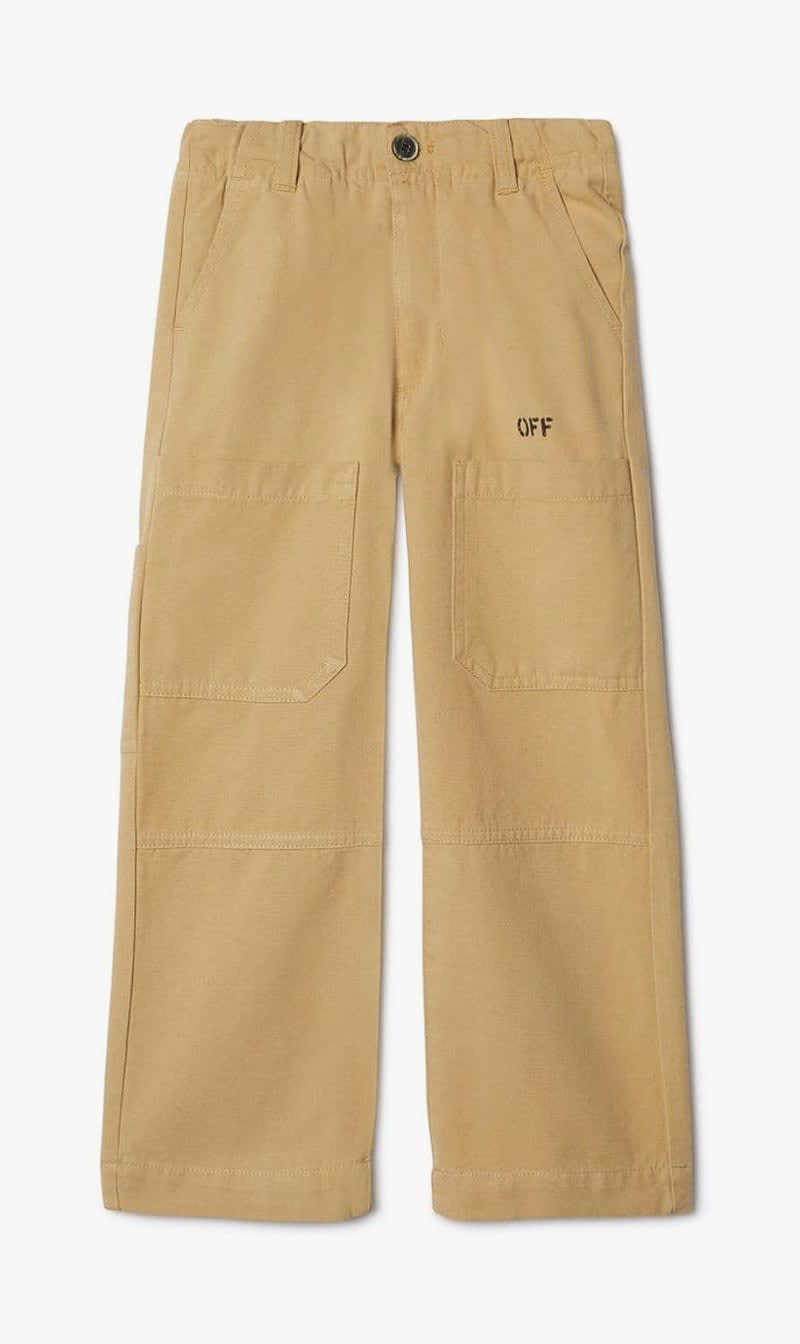 

Off-white Beige Diag Outline Worker Pant Beige Black for Boys | The Deal Outlet