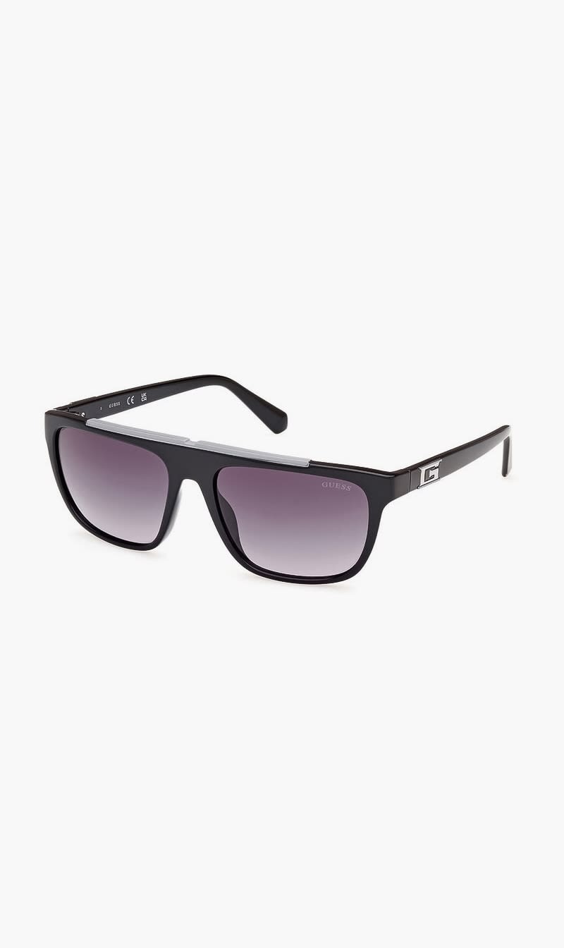 

Guess Black Injected Sun Glasses M Shiny Black Gradient Smoke for Men | The Deal Outlet