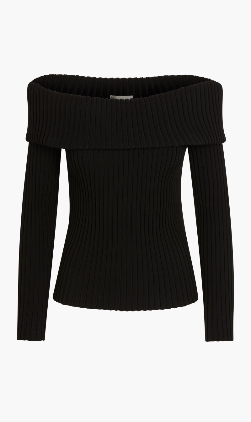 

Off Shoulder Sweater, Black